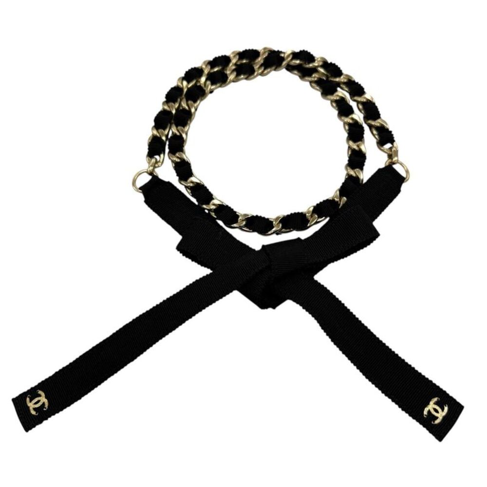 Chanel COCO Mark Ribbon Chain Metal Belt